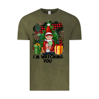 Vintage Olive I'm Watching You Elf Vintage Tee - FaDigitalArtStudio