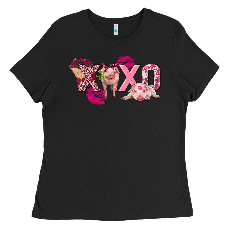 Valentine's Day Pig Xoxo Ladies Tee by FaDigitalArtStudio | Teevron