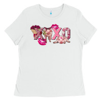 White Valentine's Day Pig Xoxo Ladies Tee - FaDigitalArtStudio