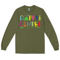 Army Green camping arrow camper happy summer camp camping kids 635 Long Sleeve Tee - baoMotion