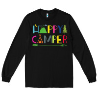 Black camping arrow camper happy summer camp camping kids 635 Long Sleeve Tee - baoMotion