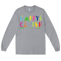 Heather Grey camping arrow camper happy summer camp camping kids 635 Long Sleeve Tee - baoMotion
