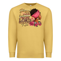 Antique Gold Blessed is she who has believed afro woman Premium Sweatshirt - RanaPortraitStore