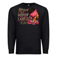 Black Blessed is she who has believed afro woman Premium Sweatshirt - RanaPortraitStore
