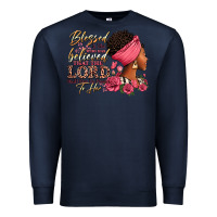 Navy Blessed is she who has believed afro woman Premium Sweatshirt - RanaPortraitStore