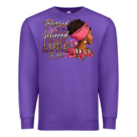 Purple Blessed is she who has believed afro woman Premium Sweatshirt - RanaPortraitStore