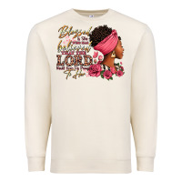 Sandshell Blessed is she who has believed afro woman Premium Sweatshirt - RanaPortraitStore
