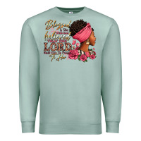 Seafoam Blessed is she who has believed afro woman Premium Sweatshirt - RanaPortraitStore