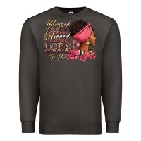 Smoke Blessed is she who has believed afro woman Premium Sweatshirt - RanaPortraitStore