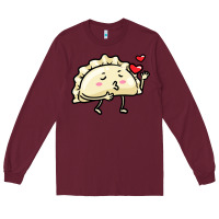 Burgundy pierogi lovers t  shirt pierogi kawaii emoticon polish food dyngus day Long Sleeve Tee - baoMotion