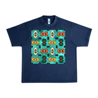 Navy native american aztec seamless pattern 3 Urban Heavy Tee - BundleAndBundleShop