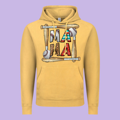 Baseball Mama Vintage Hoodie Designed By Cowhidedigitalart