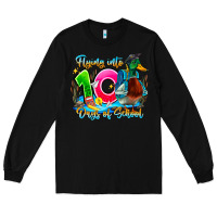 Black name flying into 100 days of school Long Sleeve Tee - CowhideDigitalArt