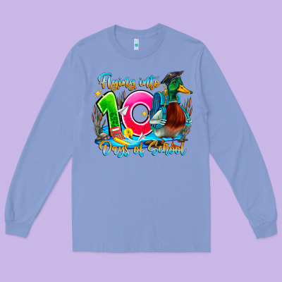 Name Flying Into 100 Days Of School Long Sleeve Tee Designed By Cowhidedigitalart