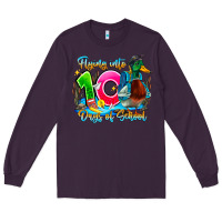 Plum name flying into 100 days of school Long Sleeve Tee - CowhideDigitalArt