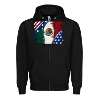 Black Mexican With American Flag Zipper Hoodie - RanaPortraitStore