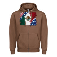 Chestnut Mexican With American Flag Zipper Hoodie - RanaPortraitStore