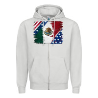 Dove Grey Mexican With American Flag Zipper Hoodie - RanaPortraitStore