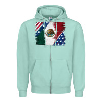 Mexican With American Flag Zipper Hoodie | Teevron