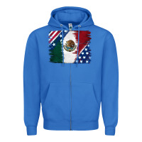 True Royal Mexican With American Flag Zipper Hoodie - RanaPortraitStore