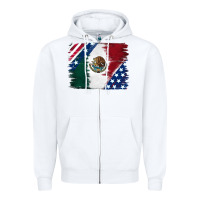 White Mexican With American Flag Zipper Hoodie - RanaPortraitStore