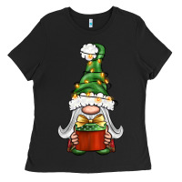 Black Christmas Gnome With Gift Ladies Tee - BundleAndBundleShop