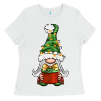 White Christmas Gnome With Gift Ladies Tee - BundleAndBundleShop