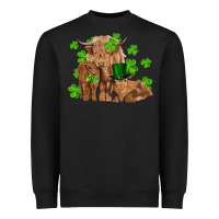 Black st patricks day cow family Heavyweight Sweatshirt - RanaPortraitStore