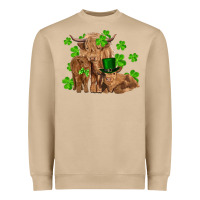 Mushroom st patricks day cow family Heavyweight Sweatshirt - RanaPortraitStore