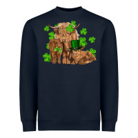 St Patricks Day Cow Family Heavyweight Sweatshirt | Teevron