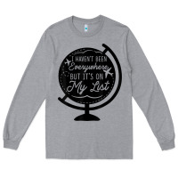 Heather Grey i haven't been everywhere but it's on my list travel t shirt Long Sleeve Tee - baoMotion