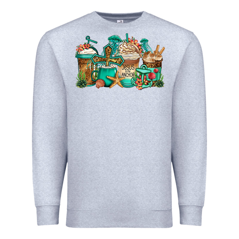 Jesus Is My Anchor Coffee Cups Premium Sweatshirt by Jasminsmagicworld | Teevron