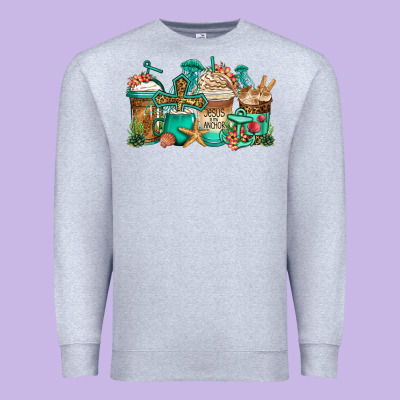 Jesus Is My Anchor Coffee Cups Premium Sweatshirt Designed By Jasminsmagicworld