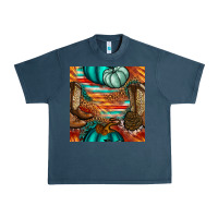 Midnight Navy western thanksgiving seamless pattern Urban Heavy Tee - BundleAndBundleShop