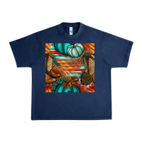 Navy western thanksgiving seamless pattern Urban Heavy Tee - BundleAndBundleShop
