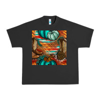 Pigment Black western thanksgiving seamless pattern Urban Heavy Tee - BundleAndBundleShop