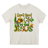Cream I don't need luck i've got Jesus Heavy Core Tee - CowGirlArtShop