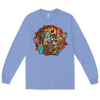 Colony Blue Fall Vibes Long Sleeve Tee - CowhideDigitalArt