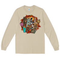 Mushroom Fall Vibes Long Sleeve Tee - CowhideDigitalArt