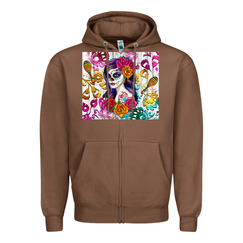 Sugar Skull Girl Zipper Hoodie by RanaPortraitStore | Teevron