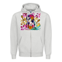 Dove Grey sugar skull girl Zipper Hoodie - RanaPortraitStore