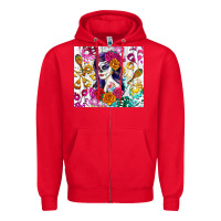 Red sugar skull girl Zipper Hoodie - RanaPortraitStore