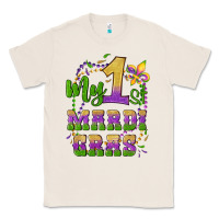 Natural my first mardi gras glitter fleur de lis Classic Tee - Artiststas