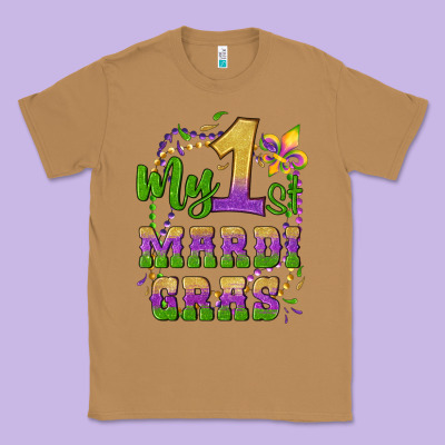 My First Mardi Gras Glitter Fleur De Lis Classic Tee Designed By Artiststas