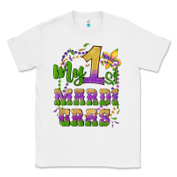 White my first mardi gras glitter fleur de lis Classic Tee - Artiststas