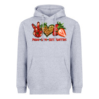 Heather Grey peace love strawberries Heavyweight Hoodie - Jasminsmagicworld