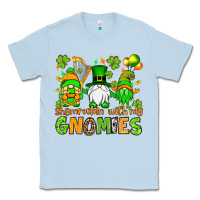 Dusty Blue St. Patrick's Day shamrockin' with my gnomies Classic Tee - OliviaCreatesArt