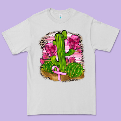 Breast Cancer Cactus Premium Tee Designed By Fadigitalartstudio