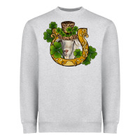 St Patricks Day Goat Horseshoe Shamrock Heavyweight Sweatshirt | Teevron