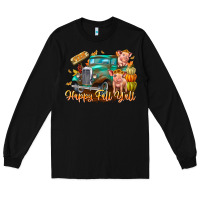 Black Farm Happy Fall Y'all Long Sleeve Tee - CowhideDigitalArt